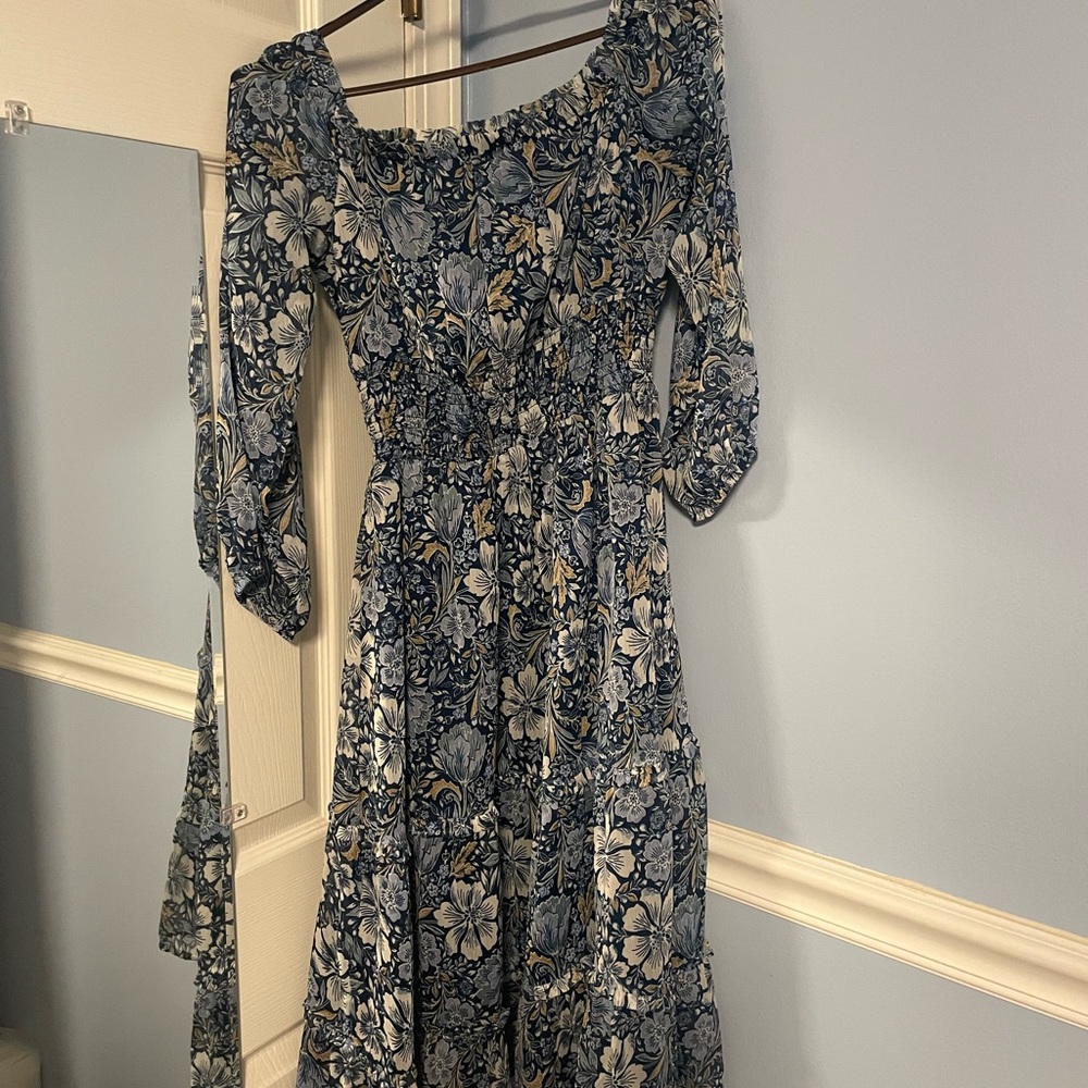 Patrons of Peace Blue Floral Long Sleeve Dress